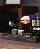  Bộ pha trà lười tự động tại nhà  Chất liệu sứ + bộ lọc thép không gỉ 