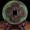 Đồng xu lớn trang trí chất liệu đồng sử dụng trang trí phòng khách, tủ tivi, quà khai trương kt 24*8*18 nặng 1,5kg
