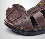  Sandal da nam cao cấp Chất liệu da bò + đế PUc Thoáng khí và đế chống trơn trượt, chống mài mòn 