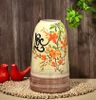 Bình gốm sứ Bát Tràng dáng chuông họa tiết vẽ tay chữ lộc cao 32cm