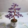 Cây cảnh đá ma thuật trang trí Chất liệu thạch anh tím tự nhiên + dây đồng + đế gốm