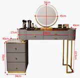  Bộ bàn ghế trang điểm thông minh Chất liệu gỗ + ốp mặt kính cường lực + đèn led + hàng rào PU + chân kim loại mạ điện 