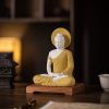 Thích Ca Mâu Ni Đại Tôn Phật Như Lai Chất liệu gốm sứ Sử dụng đồ trưng bày Kt 15*12*19cm