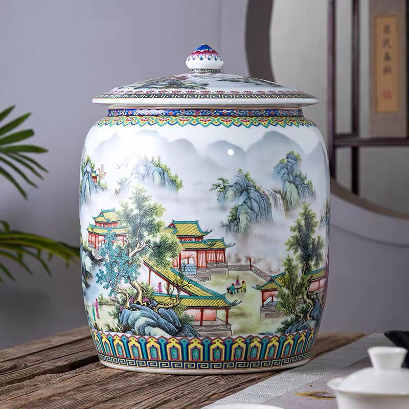  BÌNH GỐM ĐỰNG TRÀ TRANG TRÍ CAO CẤP Chất liệu: đất sét sứ Cảnh Đức Trấn 