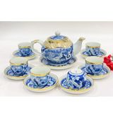 Bộ ấm chén hồng bọc đồng vàng BKCEVN-9046 
