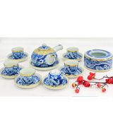  Bộ ấm chén ngang bọc đồng vàng BKCEVN-9048 