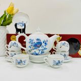  Bộ Ấm Chén Chóp Lửa S2 Họa Tiết Chim Đào BKCEVN-9054 