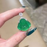  Dây chuyền Phật Di Lặc ngọc xanh BKJECN-9047 