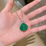  Dây chuyền Phật Di Lặc ngọc xanh BKJECN-9047 