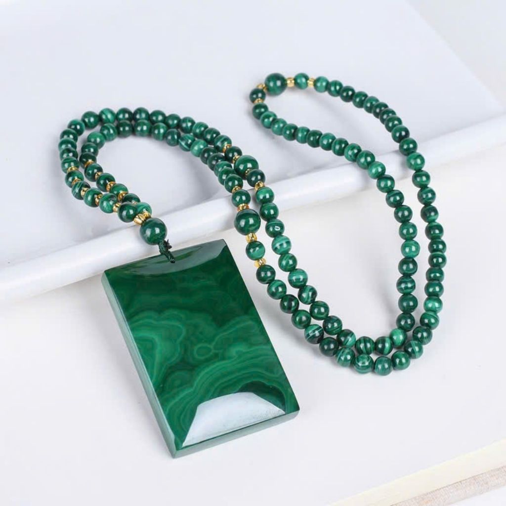  Dây chuyền ngọc lục bảo mặt chữ nhật BKJECN-9091 