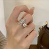 Nhẫn hoa kết hợp Ngọc Trai Trắng BKSTVN-9028