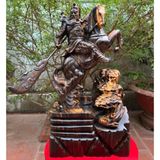  Quan công cưỡi ngựa gỗ mun hoa liền khối BKWOVN-9066 
