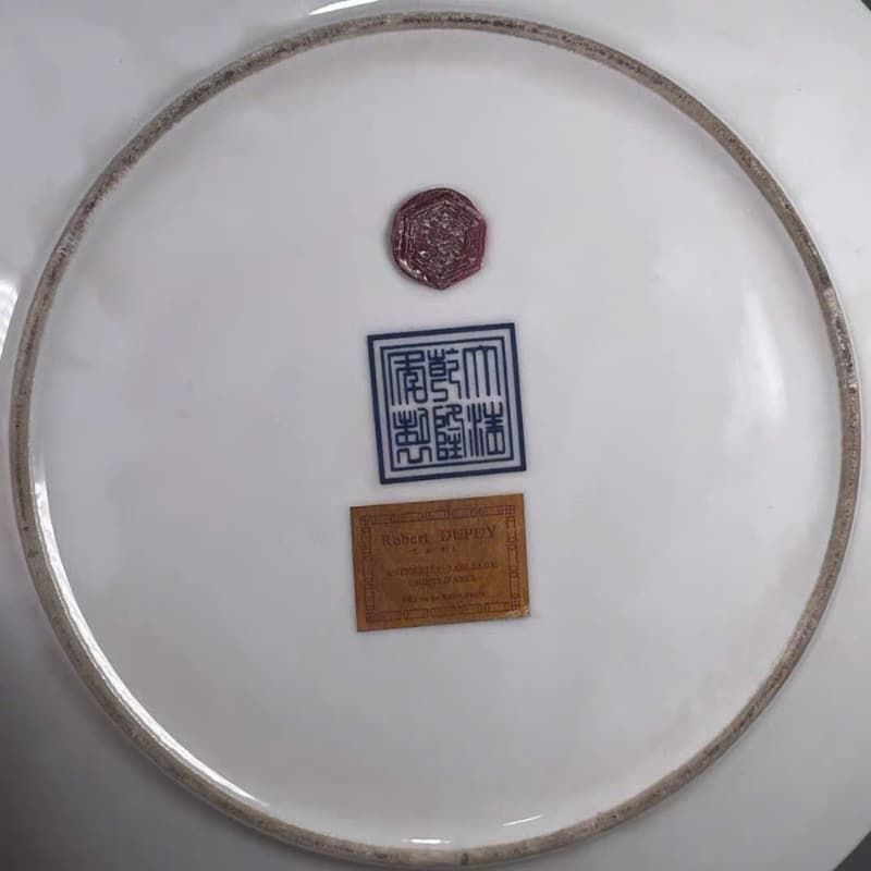  Đĩa gốm cổ hoa văn chín rồng ngũ sắc BK-CE000700VN-3574 chất liệu gốm sứ 