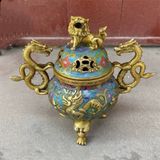  Lư Hương Tai Rồng Đầu Sư Tử Trang Trí  BK-ME008000VN-3082 chất liệu đồng 