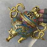  Lư Hương Tai Rồng Đầu Sư Tử Trang Trí  BK-ME008000VN-3082 chất liệu đồng 