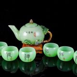  BỘ ẤM TRÀ TRÁNG MEN CAO CẤP BK-CE004700VN-3112 Chất liệu: sứ ngọc + kim loại 