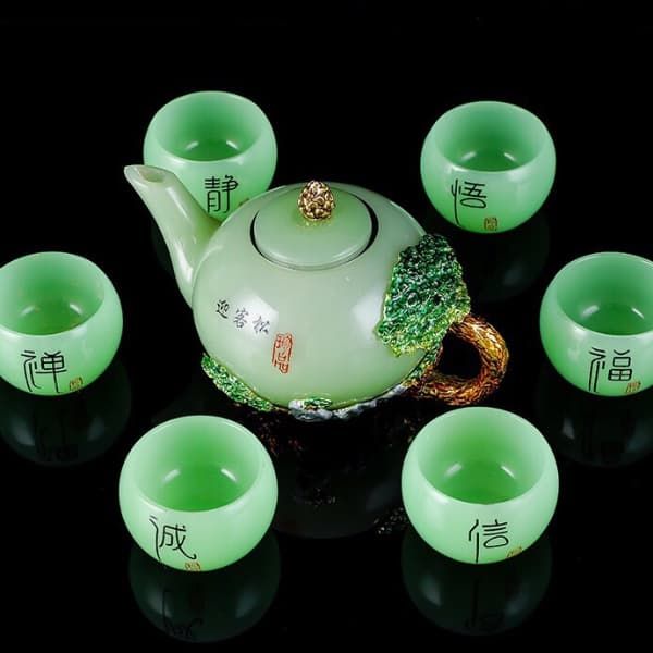  BỘ ẤM TRÀ TRÁNG MEN CAO CẤP BK-CE004700VN-3112 Chất liệu: sứ ngọc + kim loại 