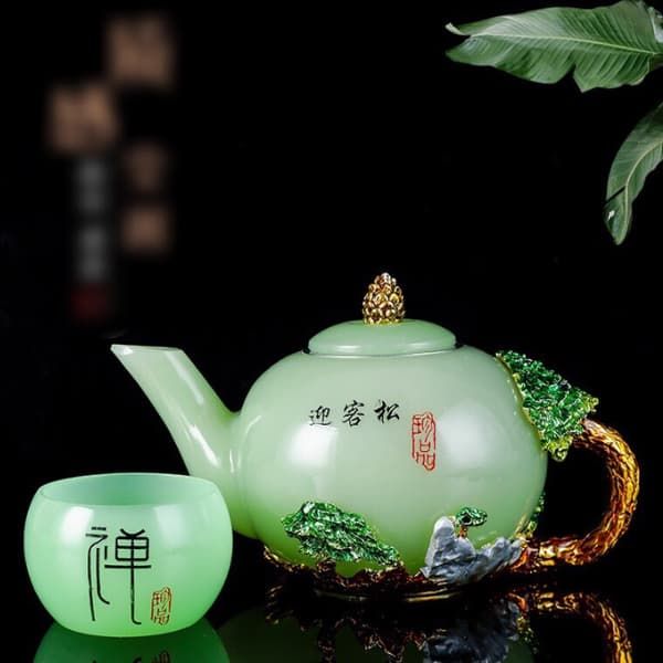  BỘ ẤM TRÀ TRÁNG MEN CAO CẤP BK-CE004700VN-3112 Chất liệu: sứ ngọc + kim loại 