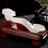  Thanh gậy như ý trang trí chất liệu đá+đế gỗ sử dụng đồ trưng bày kt 30,5*8,8*11,6cm 