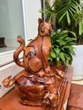  Mèo Ngồi Gậy Như Ý Gỗ Cẩm Việt 