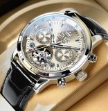  ĐỒNG HỒ CƠ ĐEO TAY NAM CAO CẤP Chất liệu: Gương tráng cứng, thép không gỉ, dây da 