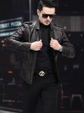  ÁO KHOÁC DA THẬT THỜI TRANG CAO CẤP Màu sắc: Đen Sợi polyester thoáng mát 