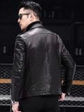  ÁO KHOÁC DA THẬT THỜI TRANG CAO CẤP Màu sắc: Đen Sợi polyester thoáng mát 