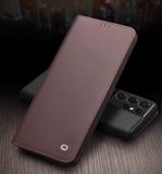  ỐP LƯNG DA ĐIỆN THOẠI PHONG CÁCH DOANH NHÂN Bao da S23 Ultra Qlino 