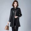Áo da nữ dáng dài thời trang cao cấp BKFAVN-9011