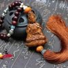 Mặt dây chuyền xe hơi Guanyin gỗ đào BKWOVN-9016