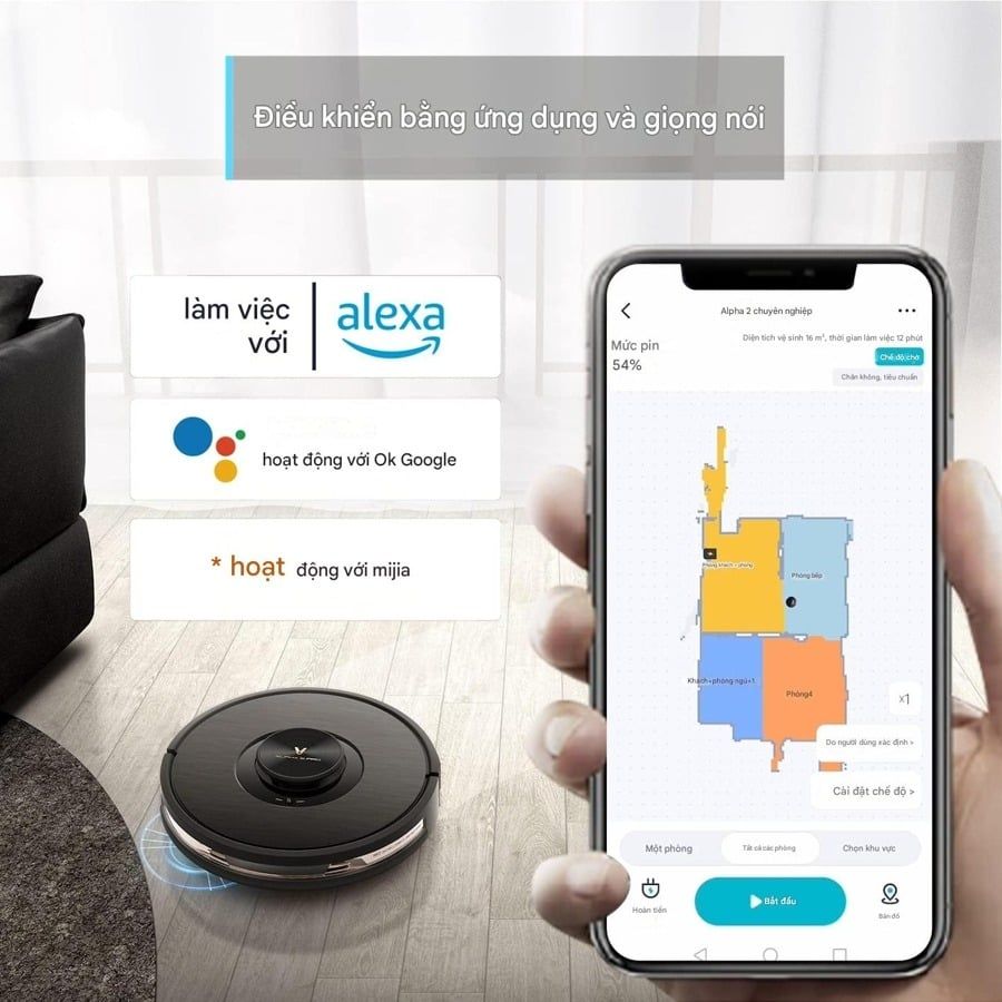 Robot hút bụi và lau nhà Xiaomi VIOMI Alpha Pro Bản quốc tế)