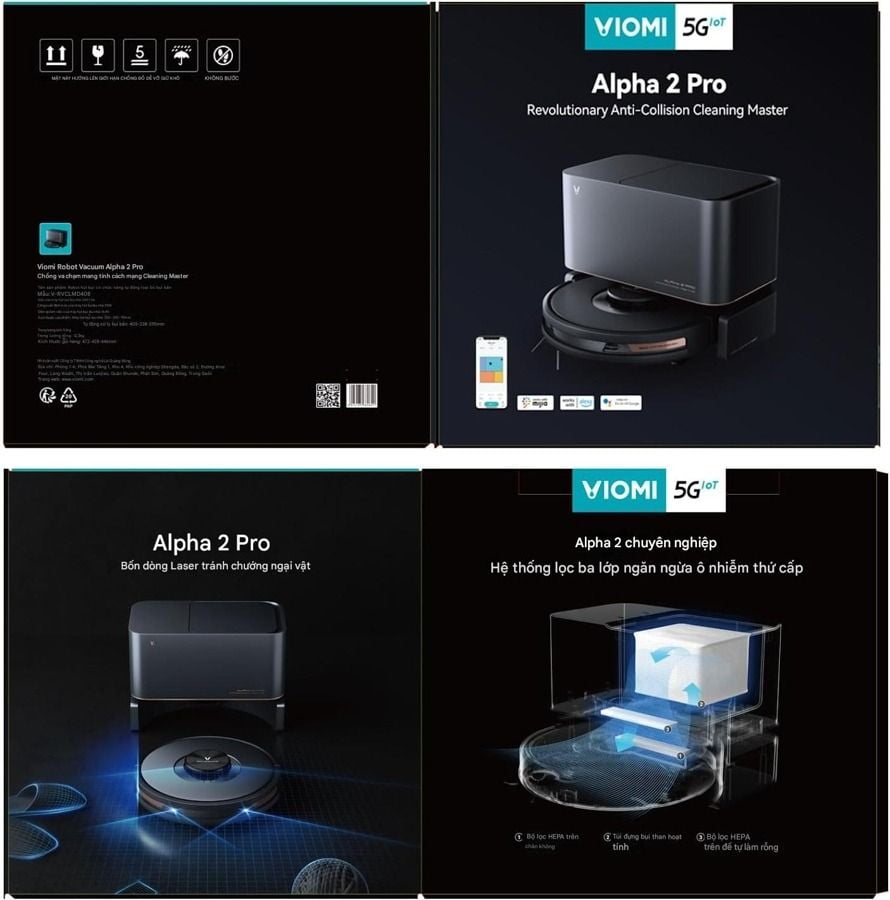 Robot hút bụi và lau nhà Xiaomi VIOMI Alpha Pro Bản quốc tế
