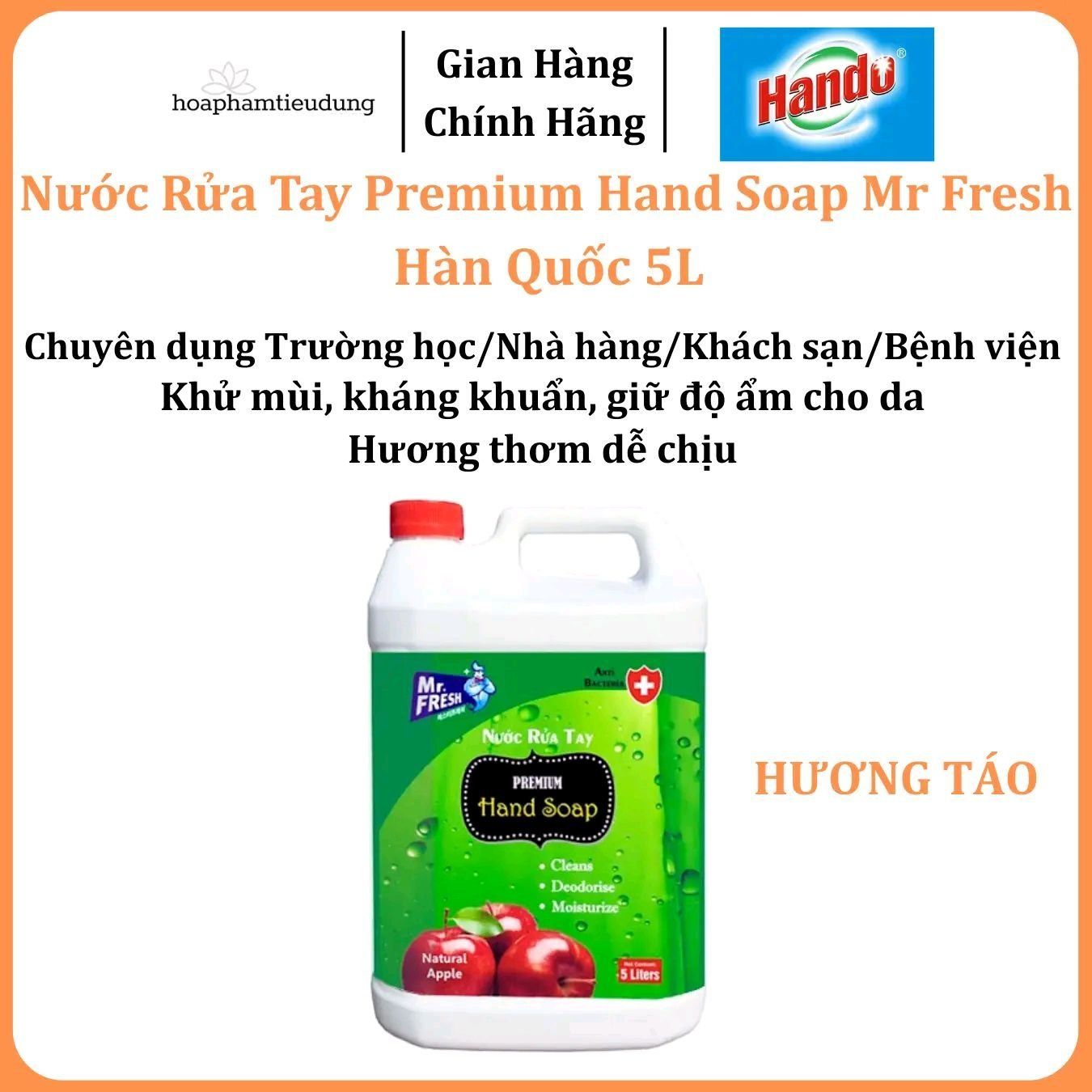  Nước rửa tay Premium Hand Soap Mr Fresh Hàn Quốc 5L 
