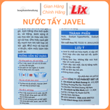  Nước Tẩy Trắng Quần Áo Javel Lix Chai 1-2kg 