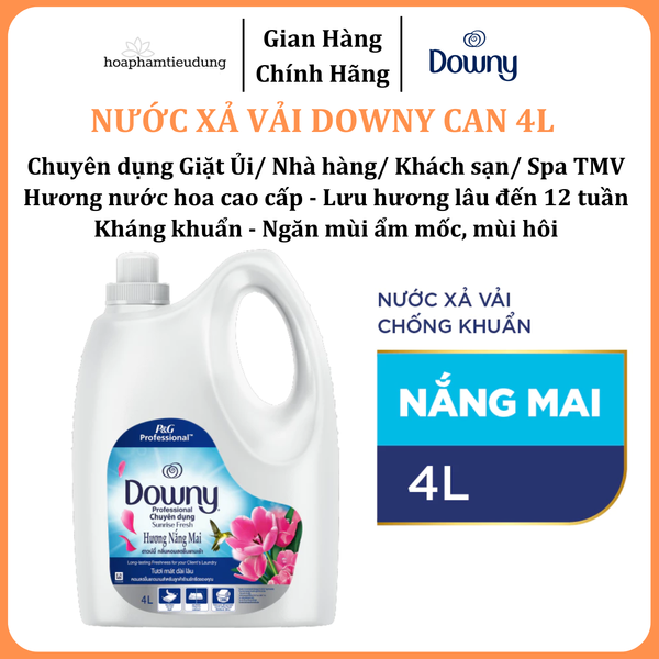  Nước Xả Vải DOWNY Nước Hoa Cao Cấp, Chống Khuẩn Chai 4L 