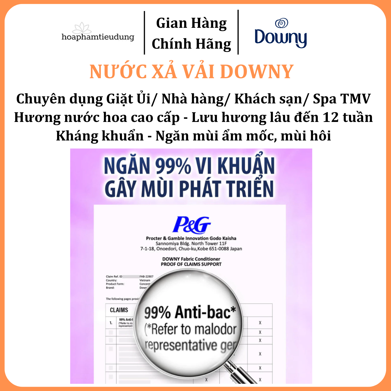  Nước Xả Vải DOWNY Nước Hoa Cao Cấp, Chống Khuẩn Chai 4L 