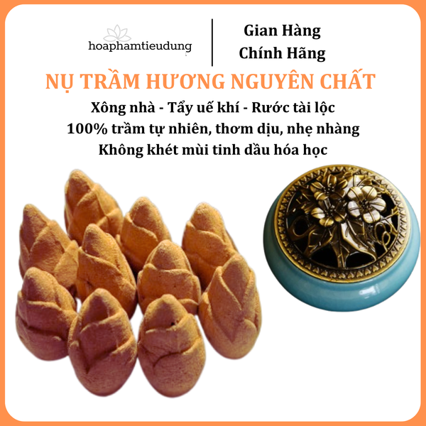  Nụ Trầm Hương hoa sen Nguyên Chất Xông Nhà, Tẩy Uế Khí, Rước Tài Lộc Thơm Dịu Nhẹ, Không Khét Mùi Tinh Dầu Hóa Học 