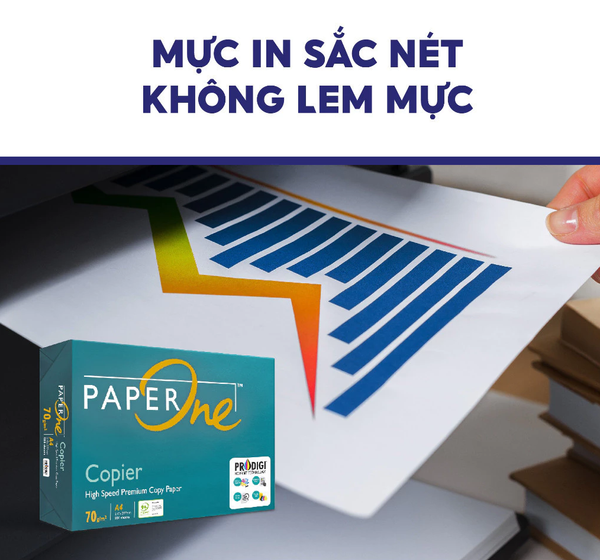  Giấy in A4 PaperOne Copier 70gsm - Ream 500 tờ khổ A4 cho máy photocopy công suất lớn 