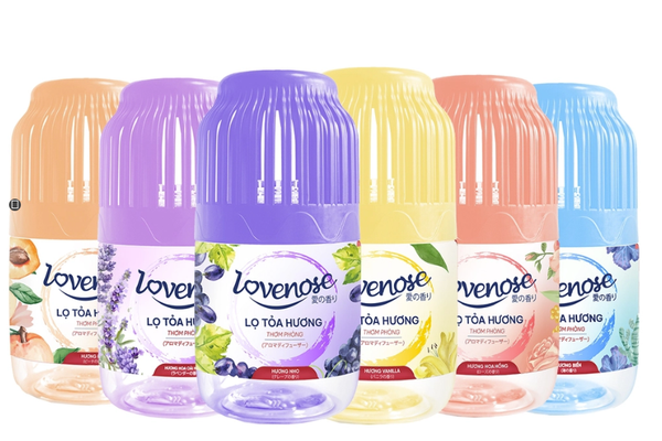  Lọ tỏa hương Lovenose hương thơm tự nhiên dễ chịu khử mùi sáp thơm phòng thế hệ mới 45 ngày - Dung tích 180ml 