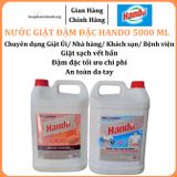  Nước giặt chuyên dụng Hando đậm đặc, không hương & hương đào 5L chuyên dụng NH KS Giặt ủi Cafe BV Trường học 