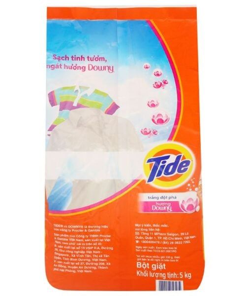  Bột giặt Tide trắng đột phá hương Downy túi 5 kg 