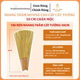 Nhang Trầm hương Cát Tường cao cấp, tăm mộc, ít khói, ko cuốn tàn, 30-40cm, hương dịu nhẹ, xông nhà, khử mùi, hút tài lộc 