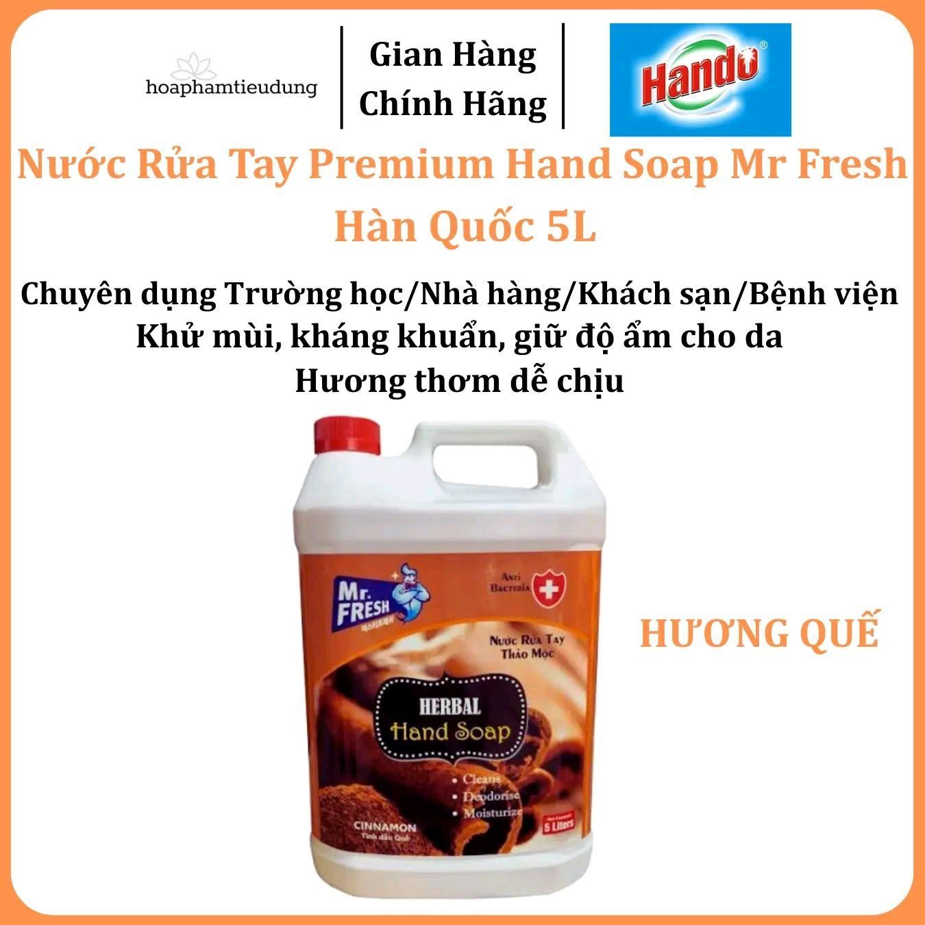  Nước rửa tay Premium Hand Soap Mr Fresh Hàn Quốc 5L 