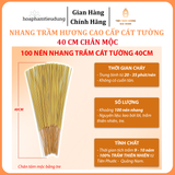  Nhang Trầm hương Cát Tường cao cấp, tăm mộc, ít khói, ko cuốn tàn, 30-40cm, hương dịu nhẹ, xông nhà, khử mùi, hút tài lộc 