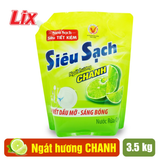  Nước rửa chén LIX túi 3.5kg Hương Chanh & Trà Xanh 
