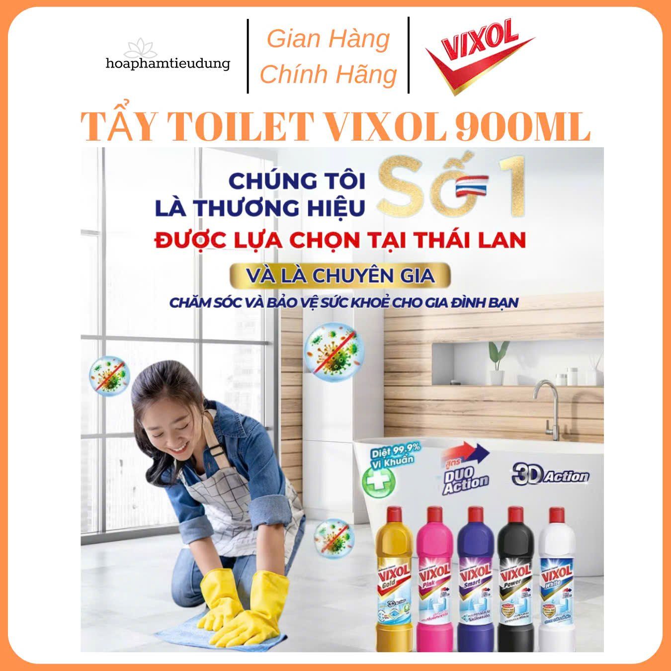  Nước Tẩy Rửa Nhà Tắm Và Bồn Cầu Vixol Thái Lan 900ml 