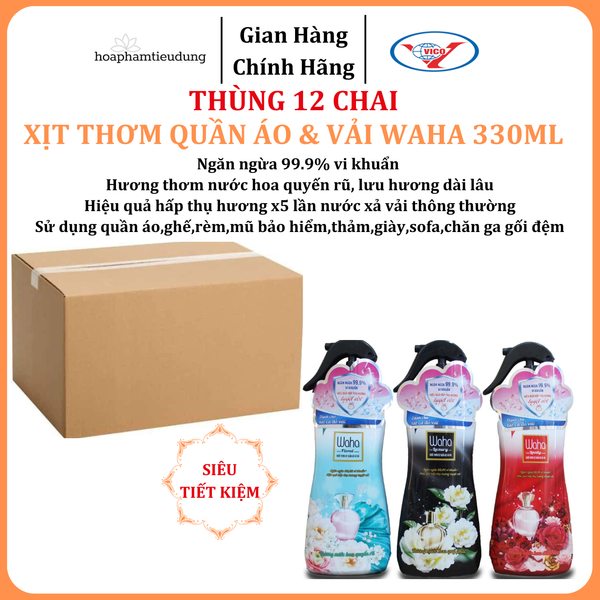  Nước xịt thơm quần áo & vải WAHA 330ML 