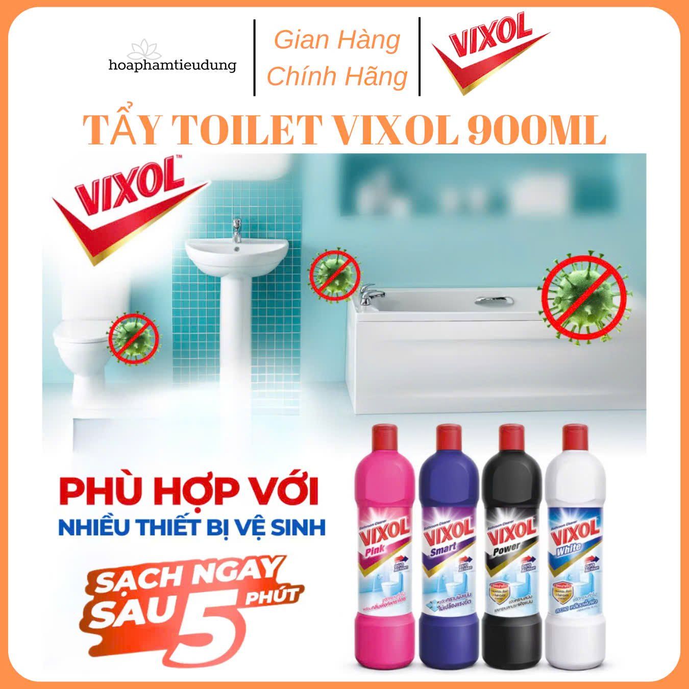  Nước Tẩy Rửa Nhà Tắm Và Bồn Cầu Vixol Thái Lan 900ml 