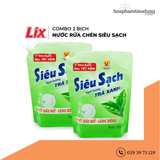  Nước rửa chén LIX túi 3.5kg Hương Chanh & Trà Xanh 