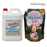  (Combo 2 túi) Giặt Hando 5L & Xả Hygiene 1.3L lưu hương dài lâu, làm sạch vết bẩn và siêu tiết kiệm 